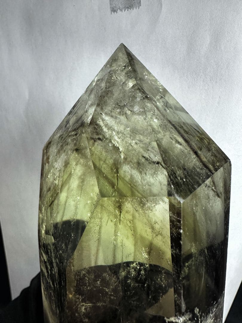 【開運 魔除】巨大❗️ファントムレインボー煙水晶スモーキーシトリン六角柱A1187