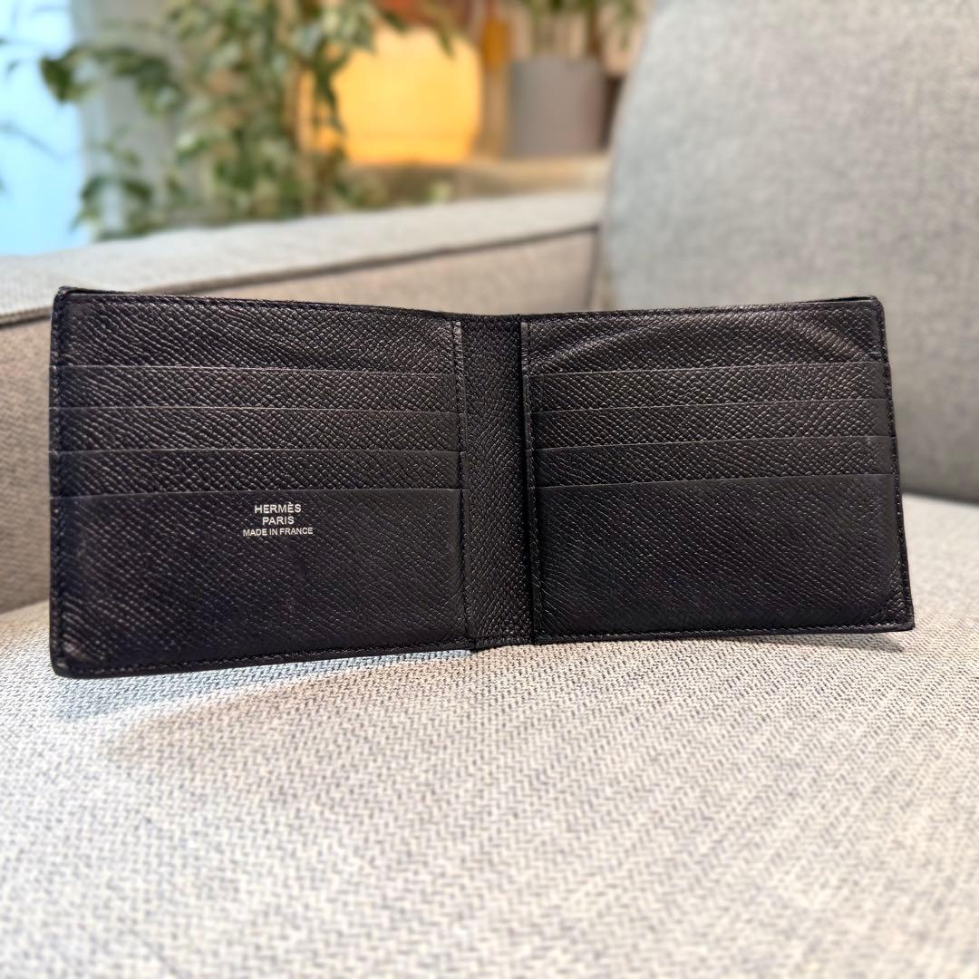 HERMES エルメス コペルニクス MC2 ⼆つ折り財布 ブラック