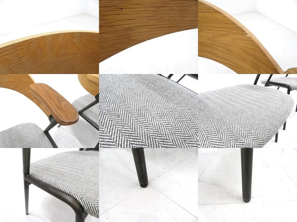 展示品　アデペシュ　ダニス　ショートアームチェア　ダイニングチェア　　4脚セット