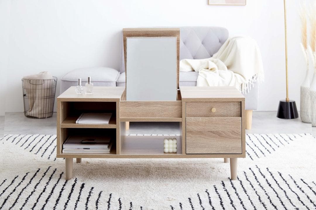 〇ドレッサードレッサーテーブル　ホワイト スライドレール付き