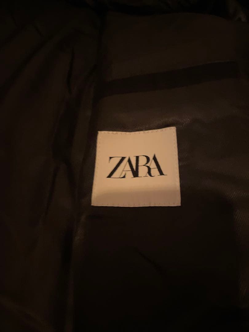 ZARA ロングコットントレンチコート 黒 メンズ