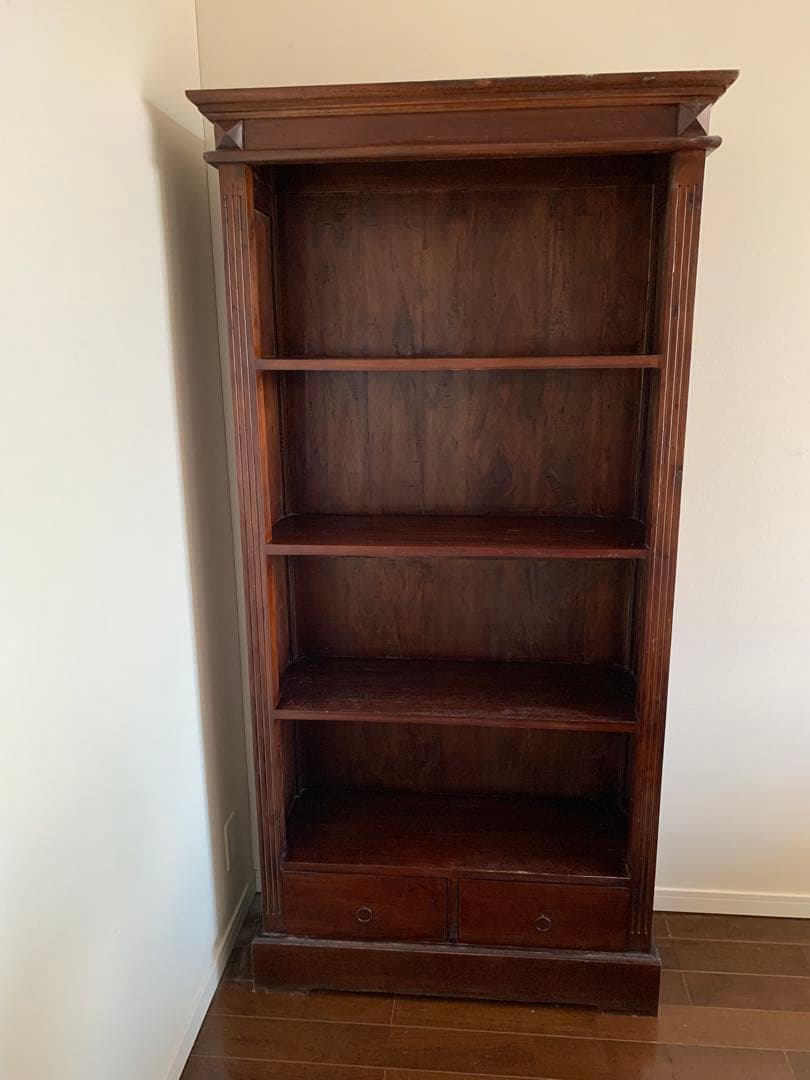 【タルンちゃん専用】 B-company アジアン家具 本棚 (引き出し付き）