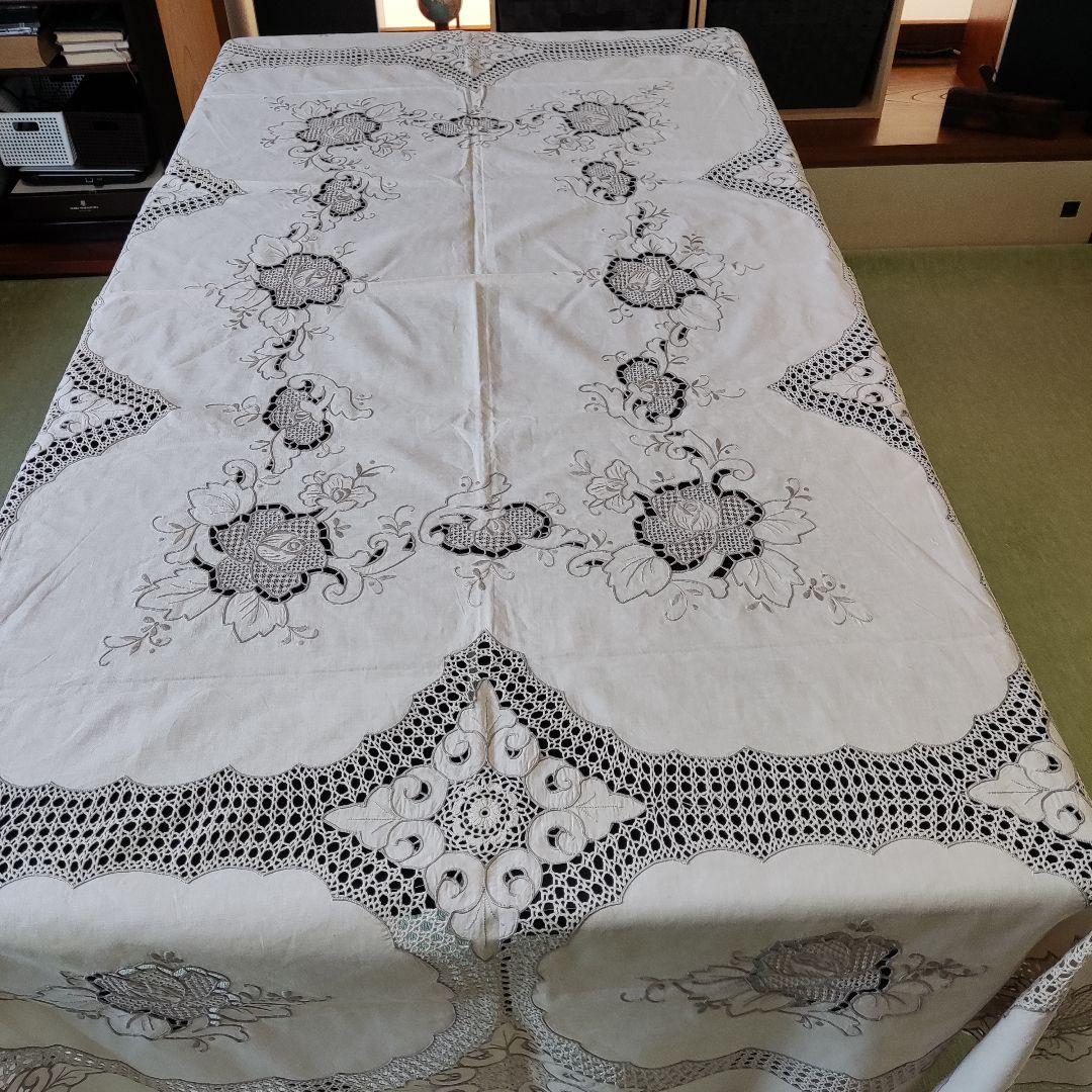 ⑪ テーブルクロス　ヴィンテージ　大判