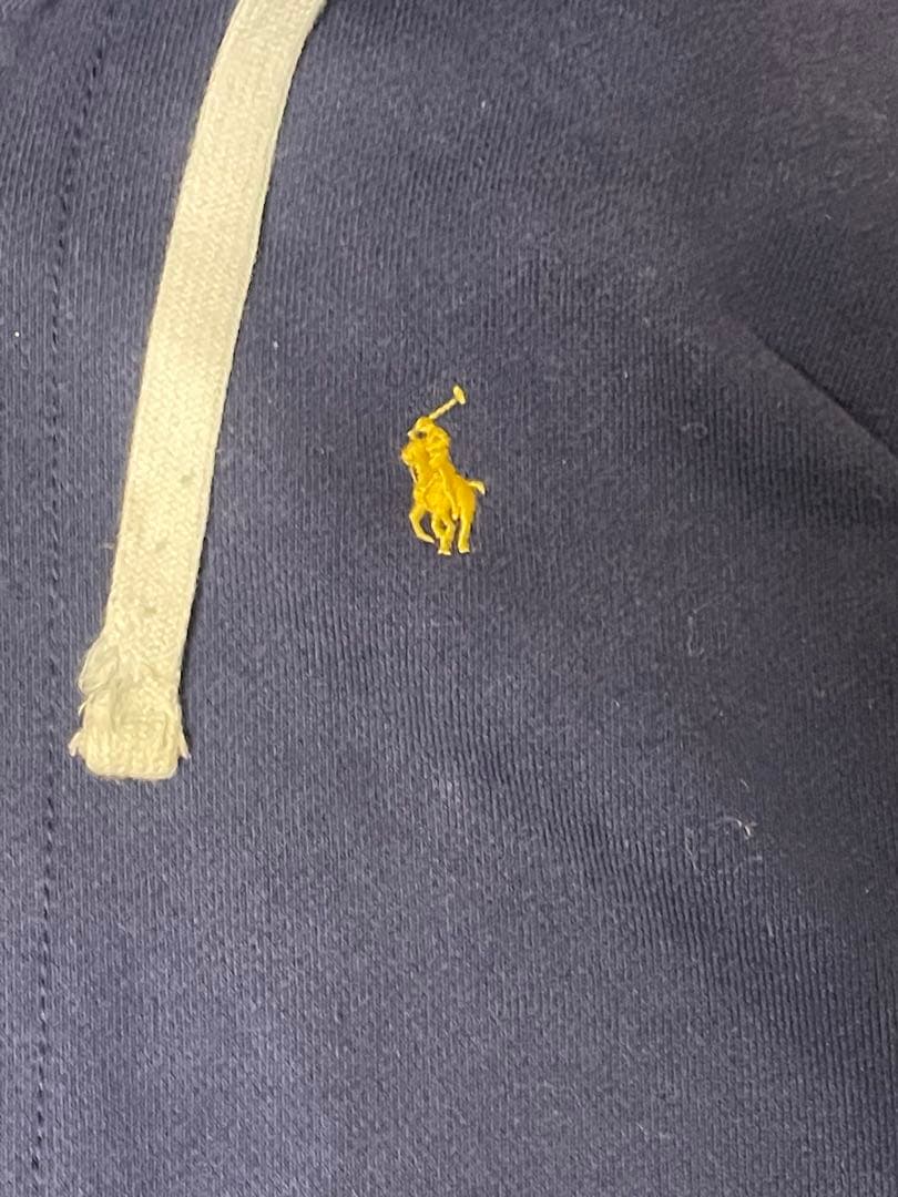 ポロラルフローレン　ジップパーカー　ワンポイント　ポニー　刺繍　フード裏サーマル