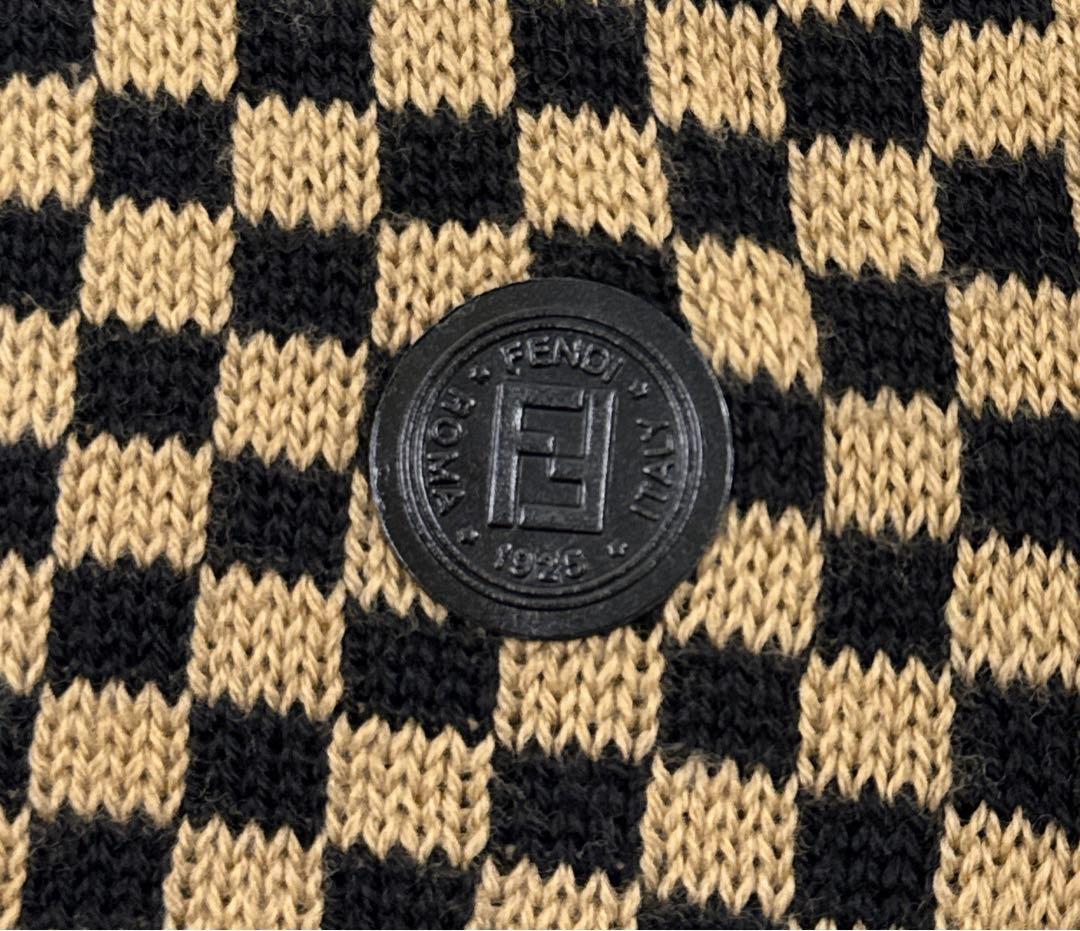 MK様✨希少カシミヤ混✨FENDI リバーシブル柔らかニットフリンジズッカペカン