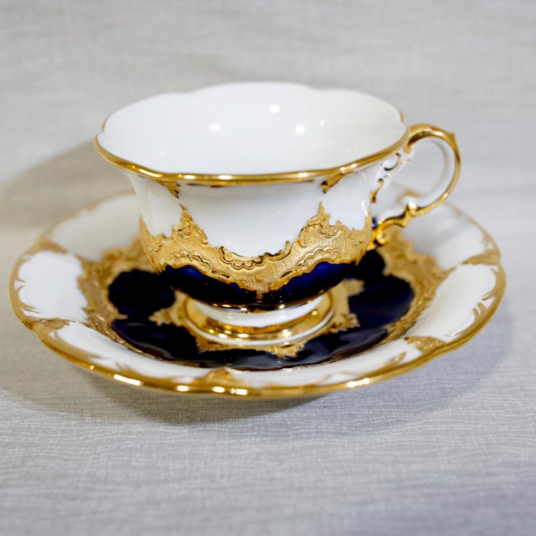 【レア最高級】マイセン Ｂフォーム グランツゴールド コバルト セット