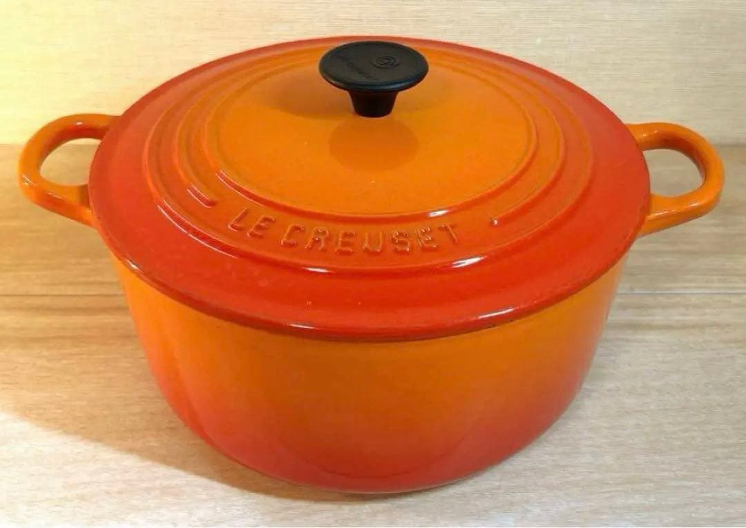 LE CREUSET ココットロンド　 両手鍋 オレンジ　22センチ