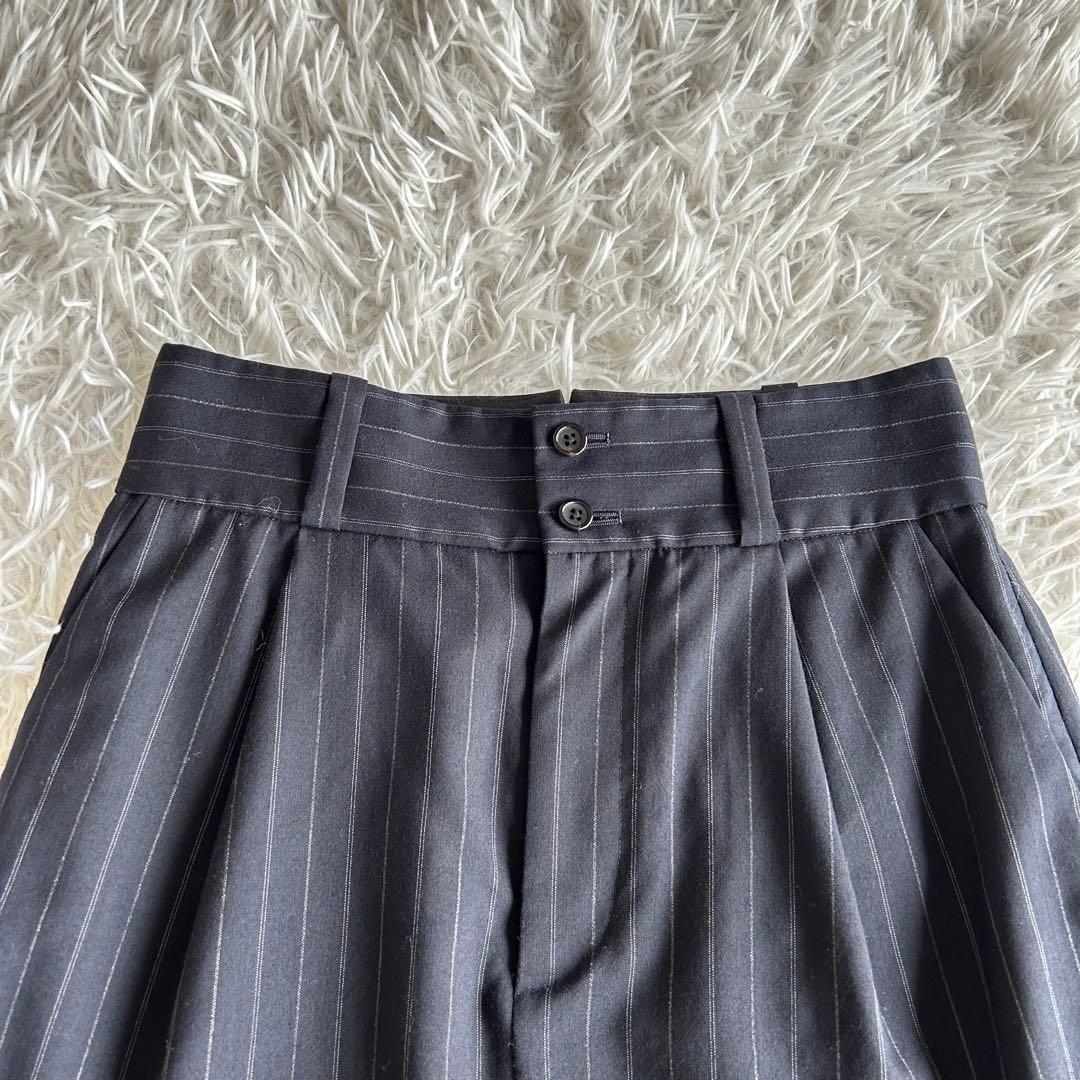 マーガレットハウエル　フォックスブラザーズ　スカート　ストライプ　紺　M