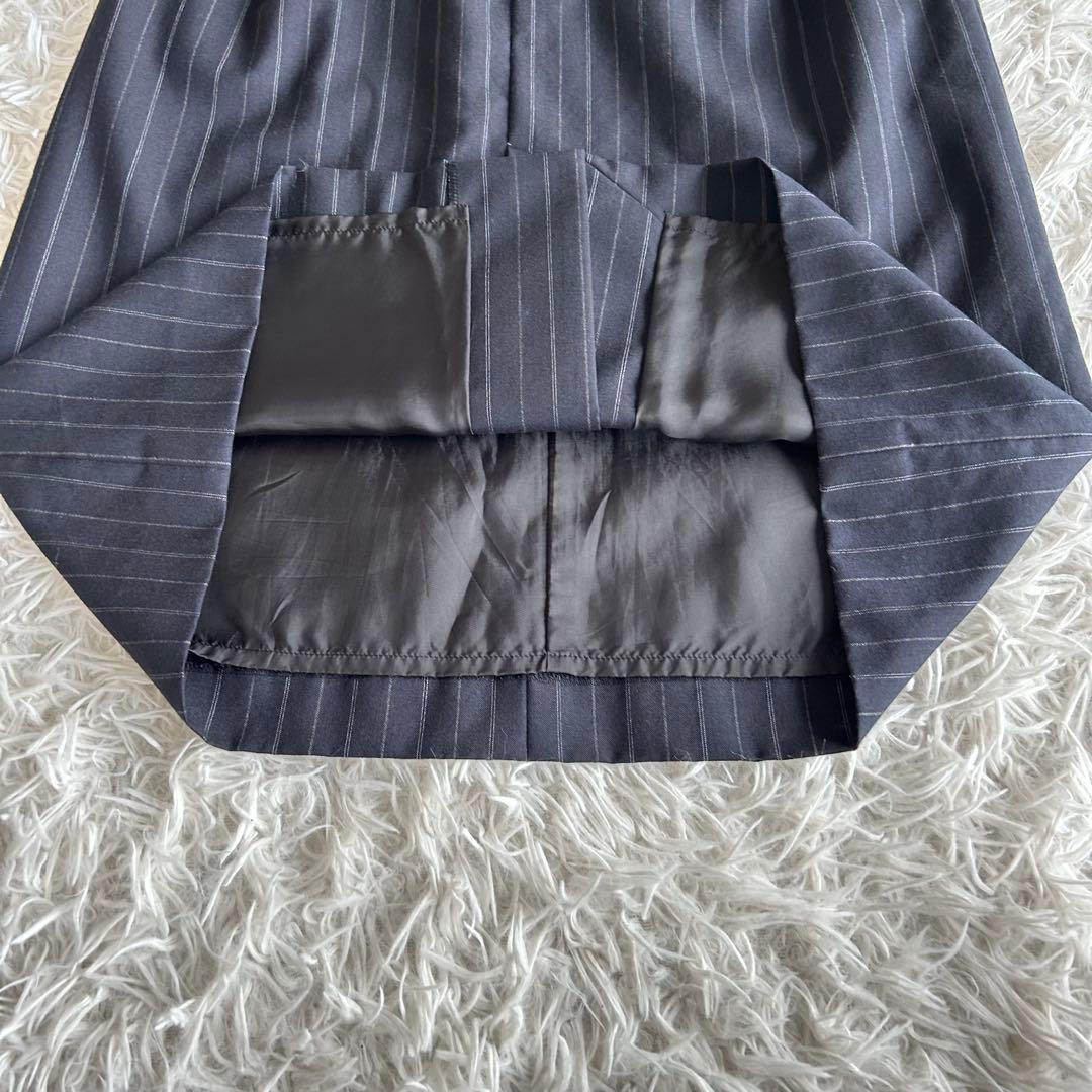 マーガレットハウエル　フォックスブラザーズ　スカート　ストライプ　紺　M