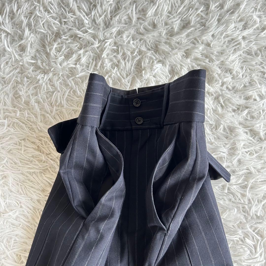 マーガレットハウエル　フォックスブラザーズ　スカート　ストライプ　紺　M