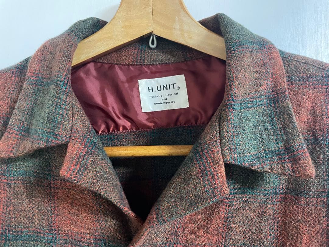 s*8様 H.UNIT Ombre check open collar L/S
