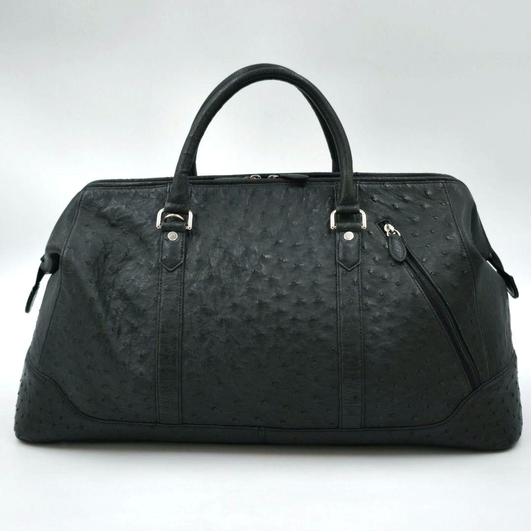 【美品 高級◎】オーストリッチ ボストンバッグ 2way 斜め掛け 大容量