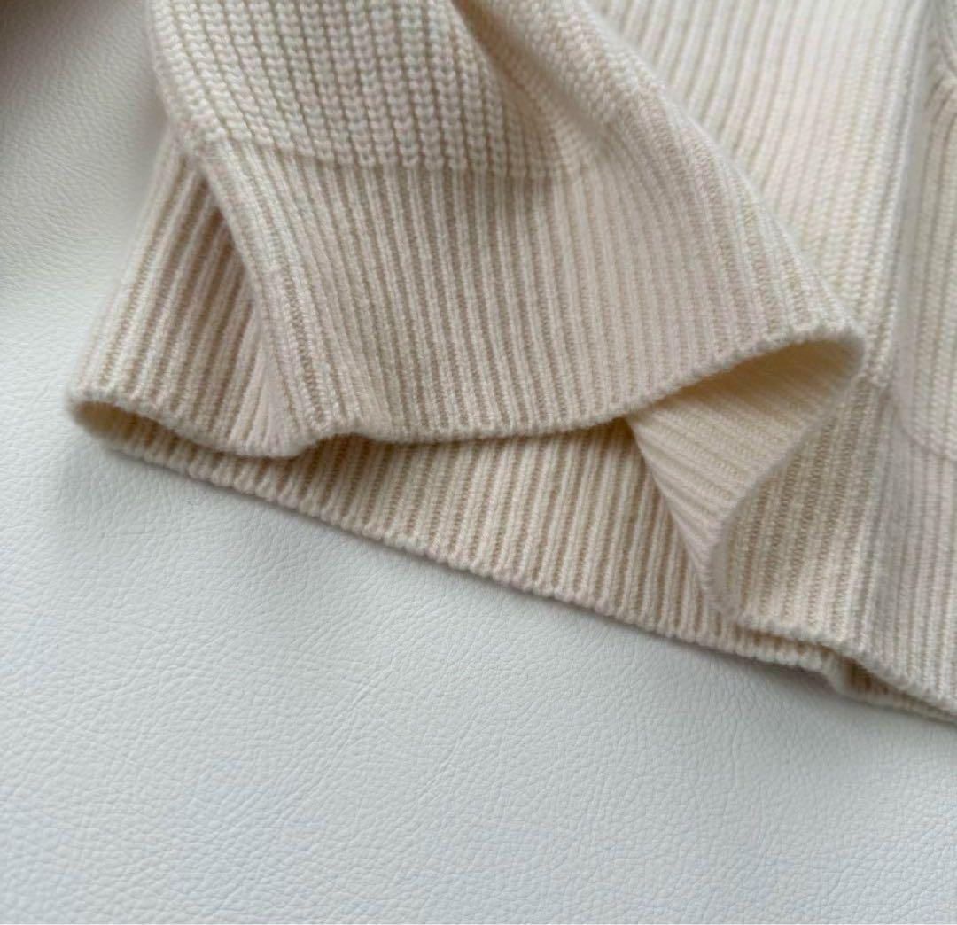2022AW エンフォルド　ニット　バルーンスリーブ　リブ　変形　白　M