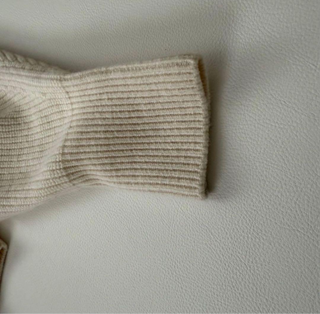 2022AW エンフォルド　ニット　バルーンスリーブ　リブ　変形　白　M