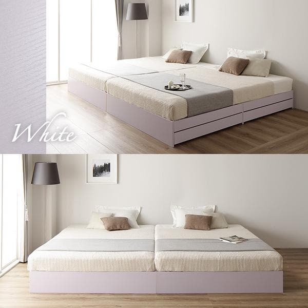 ベッド  ホワイト ダブル ボンネルコイルマットレス付きds-2333076