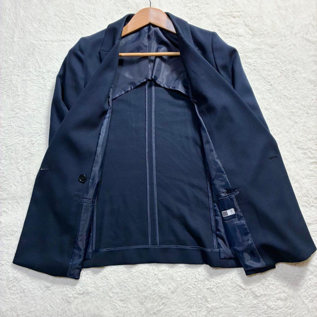 スーツセレクト パンツスーツ ウォッシャブル ダブルブレスト ネイビー S