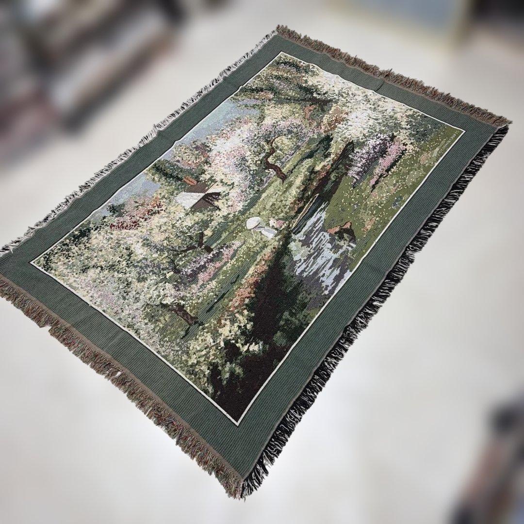 絵画風　マルチカバー　ソファカバー　ヴィンテージラグ　116x172