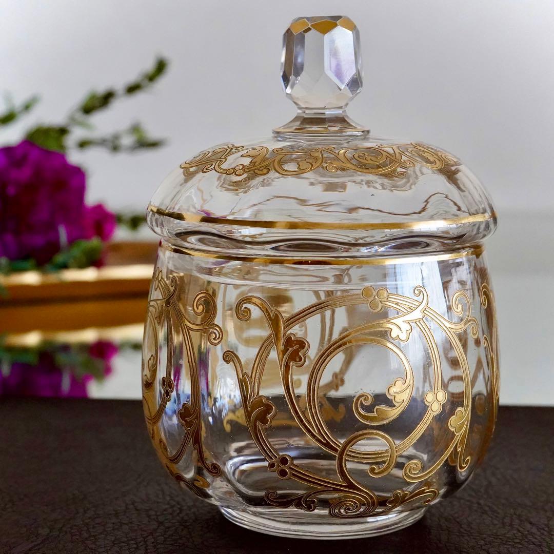 希少★24金彩★美品オールドサンルイ★クリュニー★ボンボニエール★蓋物★小物入れ