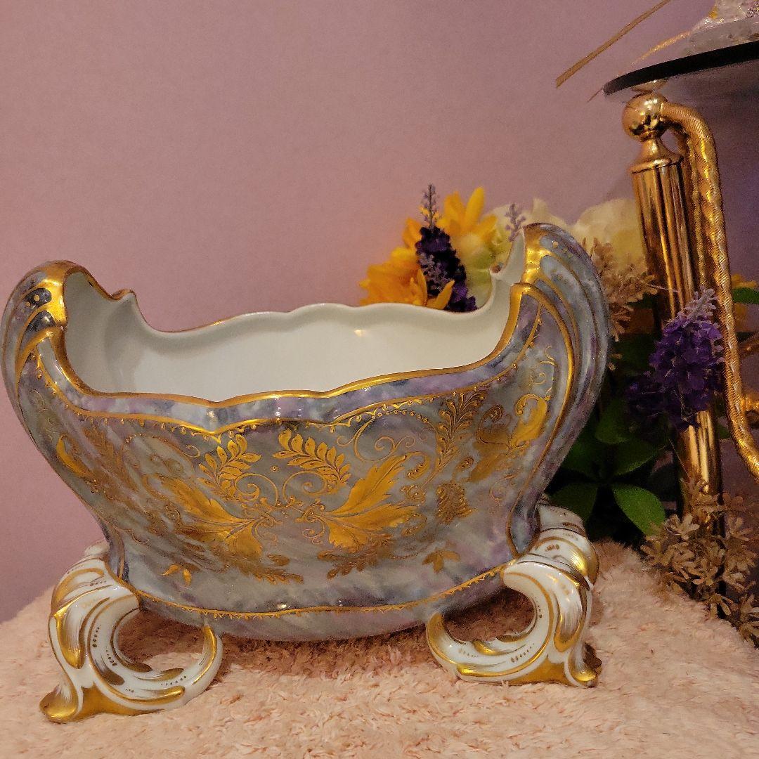 ロココ　お洒落な陶器の器　フラワーベース　置物　飾り　玄関