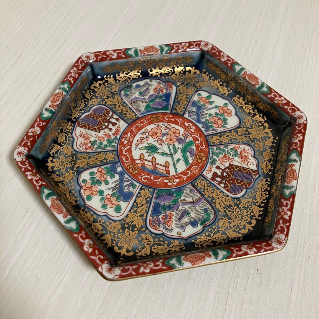 美品 林九郎窯 波佐見焼 六角小皿 5枚セット