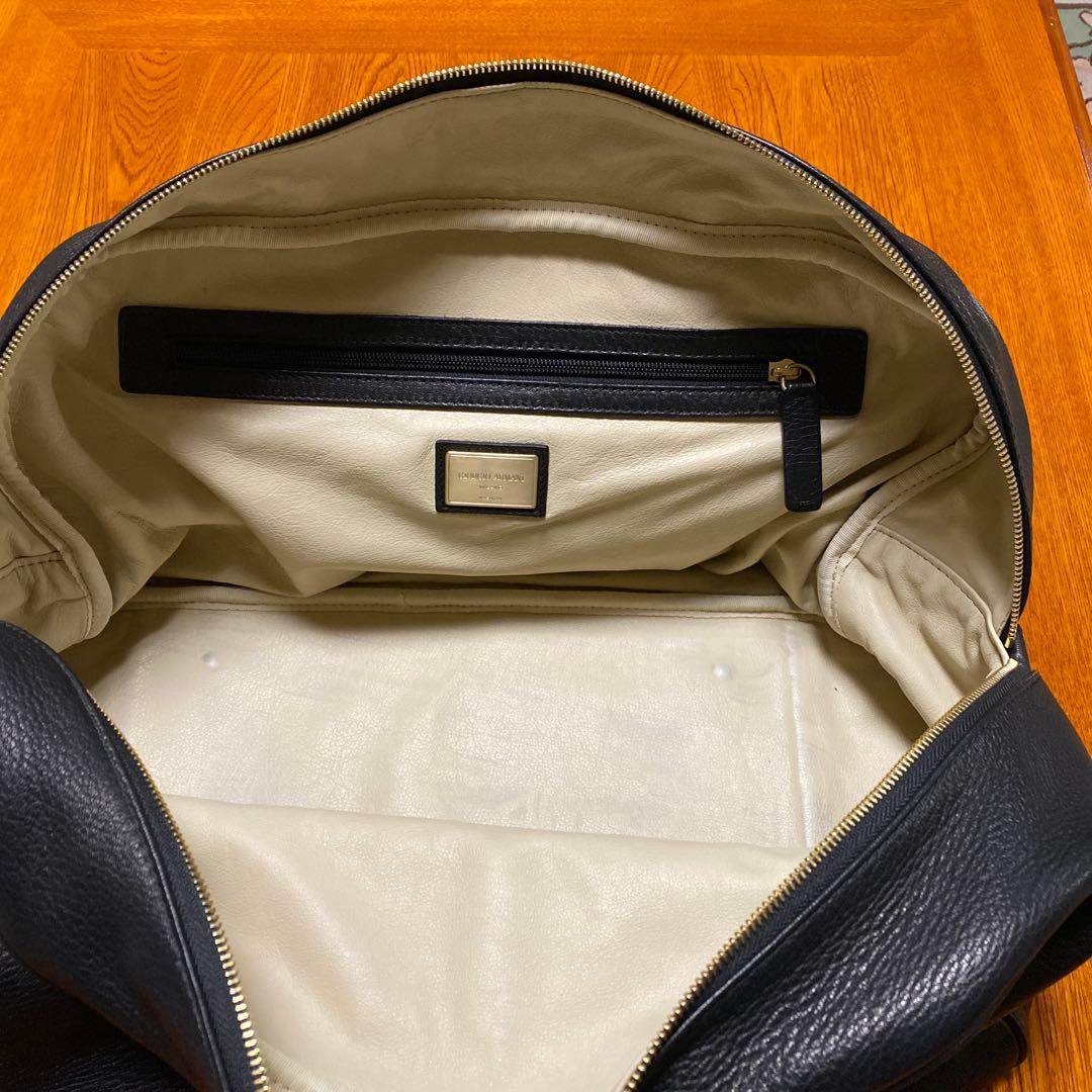 Giorgio Armani ブラックレザートートバッグ（ディアスキン）