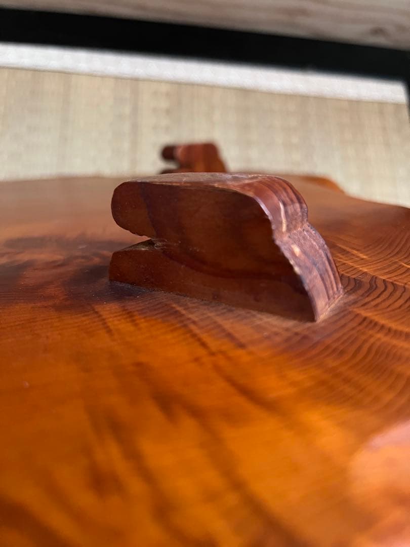 屋久杉　天然木 一枚板の装飾テーブル 脚付 花台 フラワースタンド