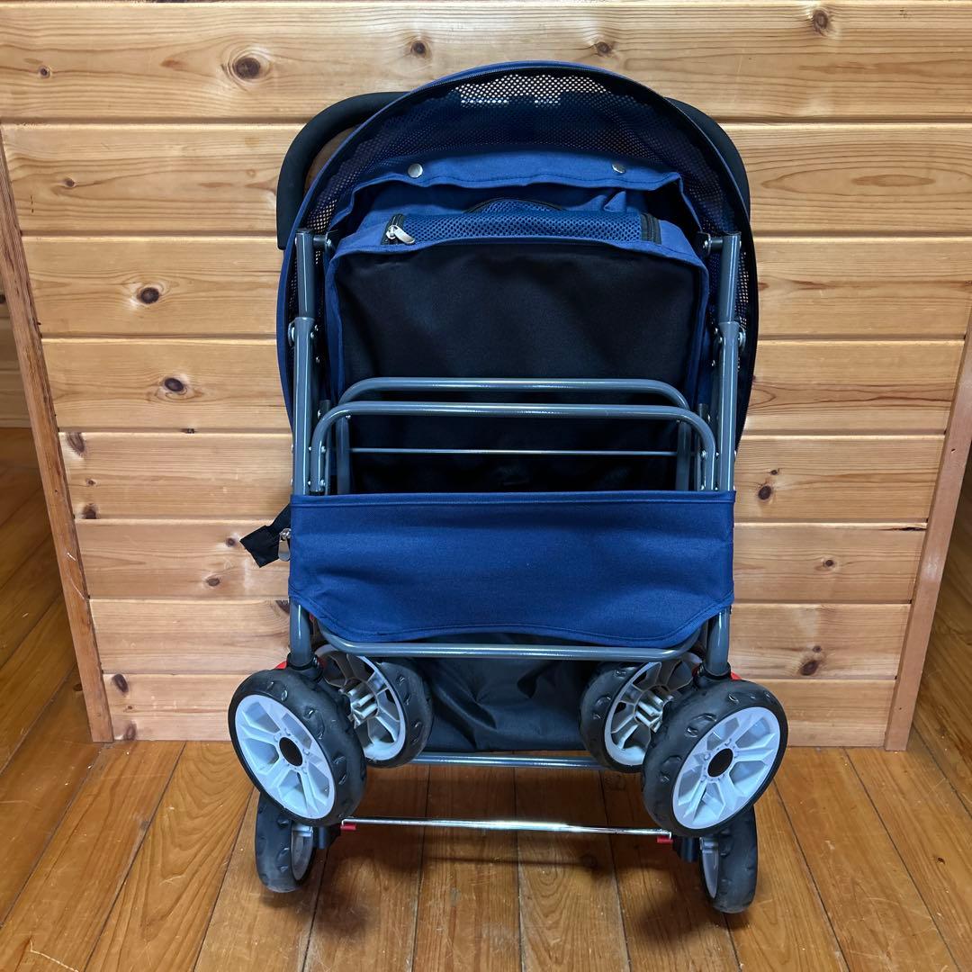 ネイビー ペットカート 折りたたみ式