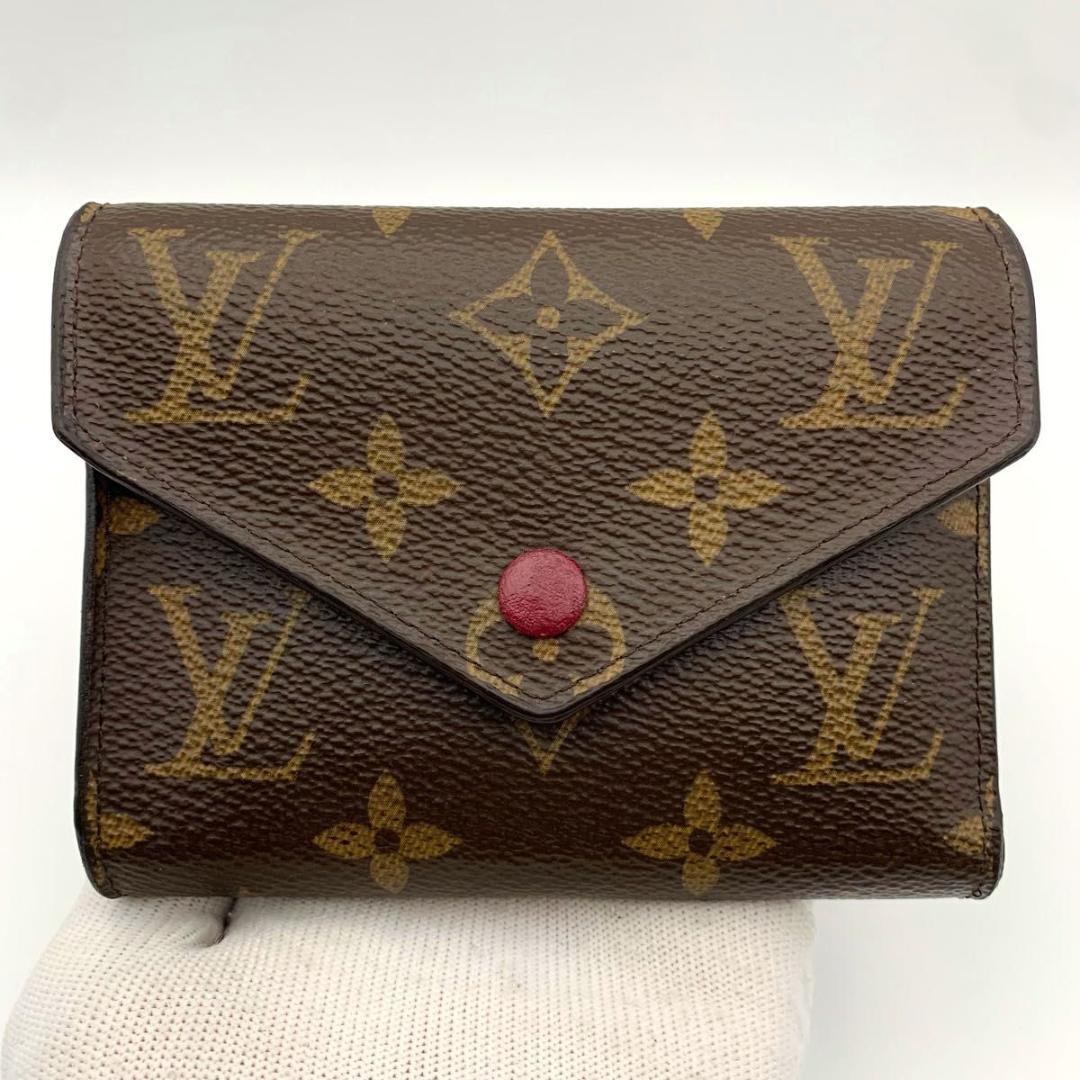美品 ルイヴィトン ポルトフォイユヴィクトリーヌ 財布 コンパクト フューシャ