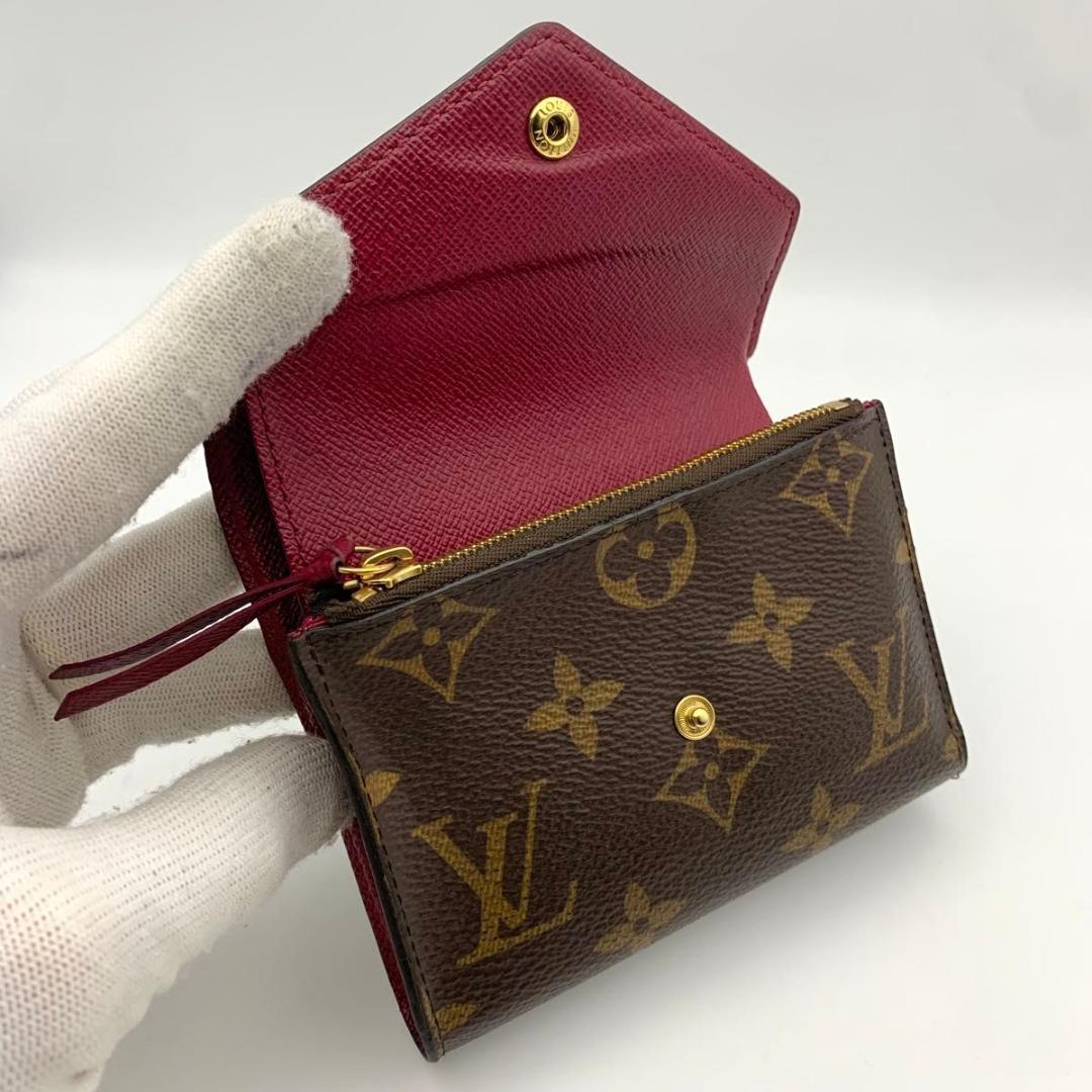 美品 ルイヴィトン ポルトフォイユヴィクトリーヌ 財布 コンパクト フューシャ