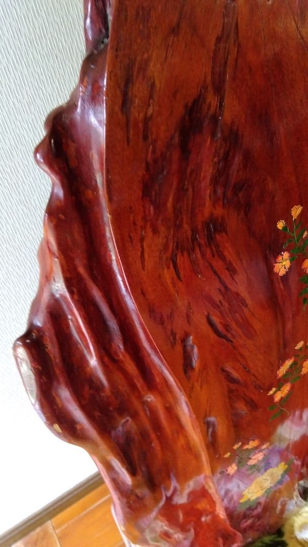 木製花彫刻アート作品