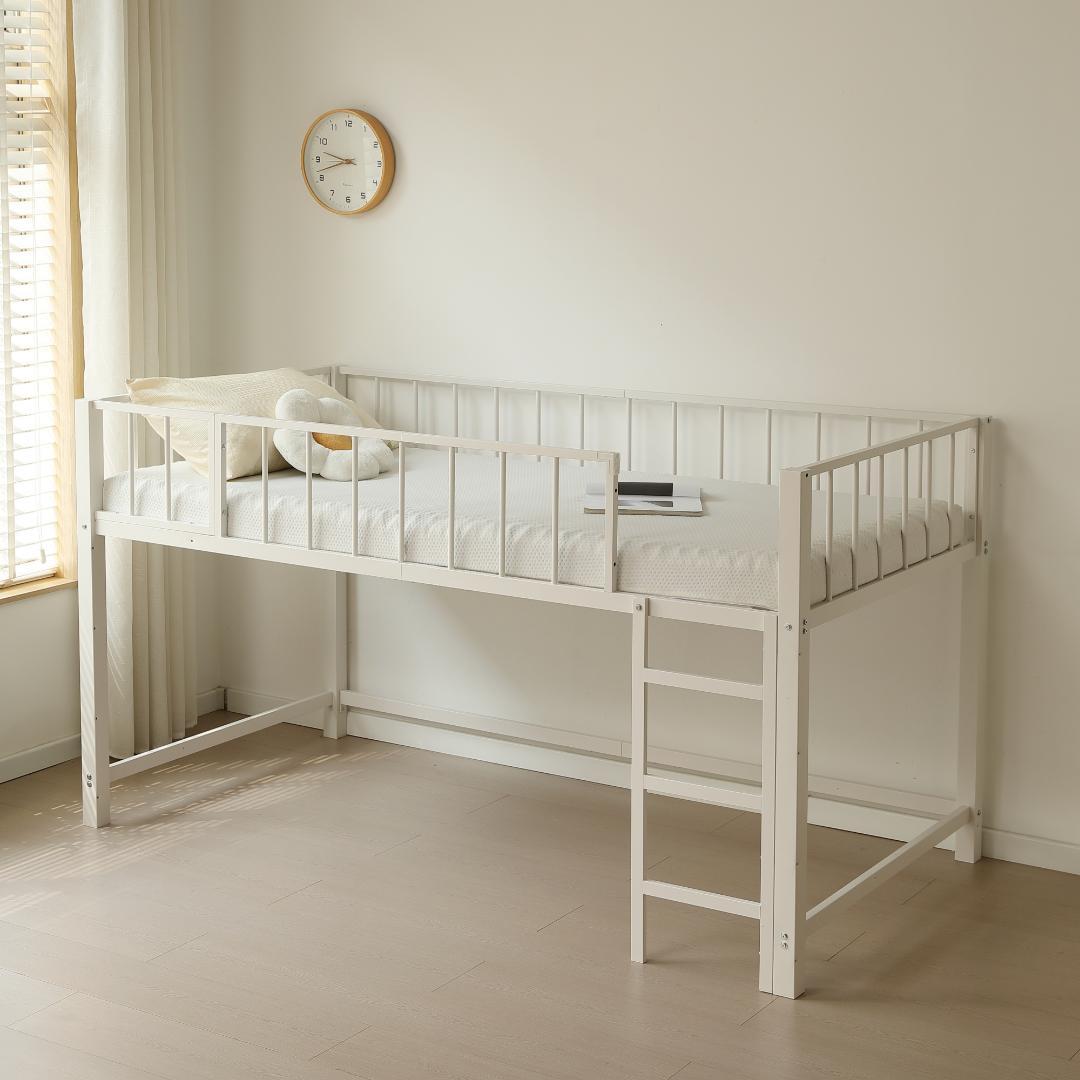 超人気！ロフトベッド パイプベッド シングル 高さ110cm White