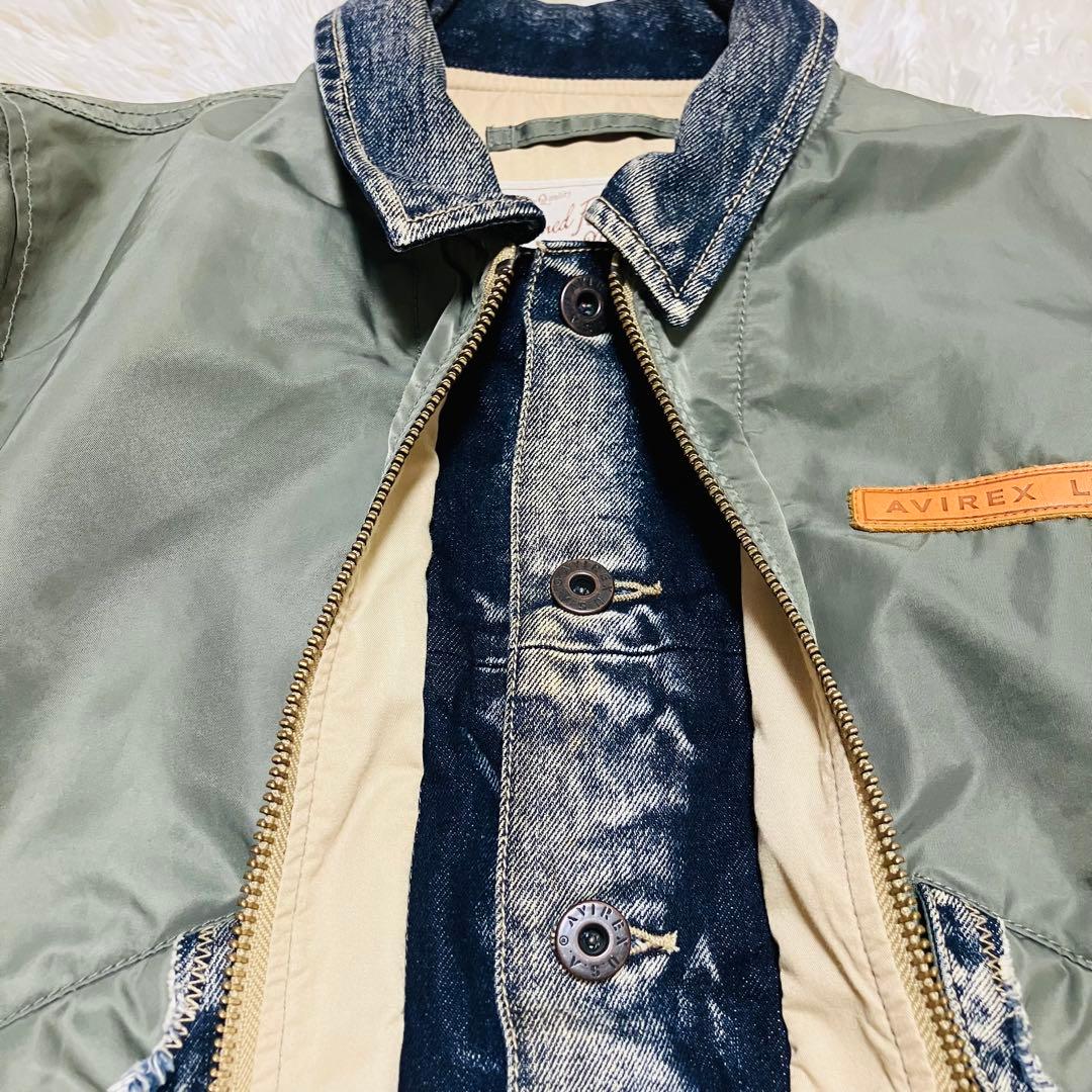 AVIREX フライトジャケット　L-2B デニム　ドッキング　カスタム