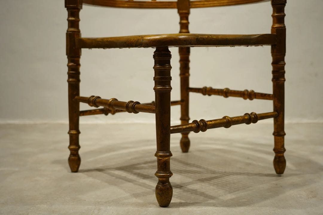 コーナーチェア　アンリ2世様式　金箔　ゴールド　金彩　フランス　アンティーク