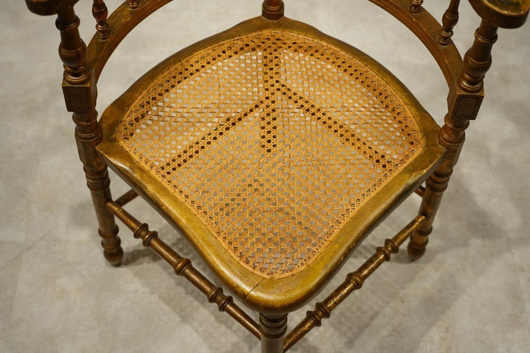 コーナーチェア　アンリ2世様式　金箔　ゴールド　金彩　フランス　アンティーク