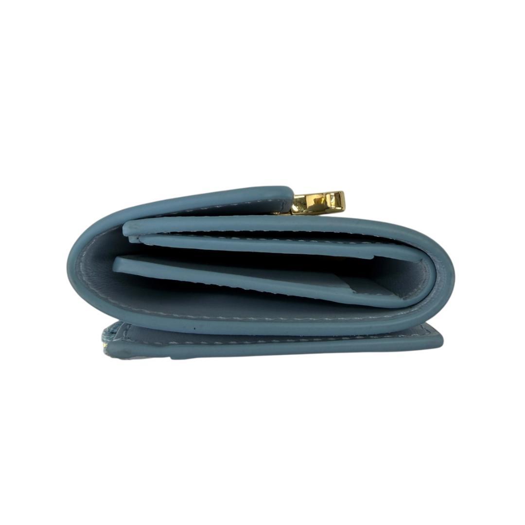 CELINE 三つ折り財布 スモール トリオンフ フラップ ウォレット ブルー