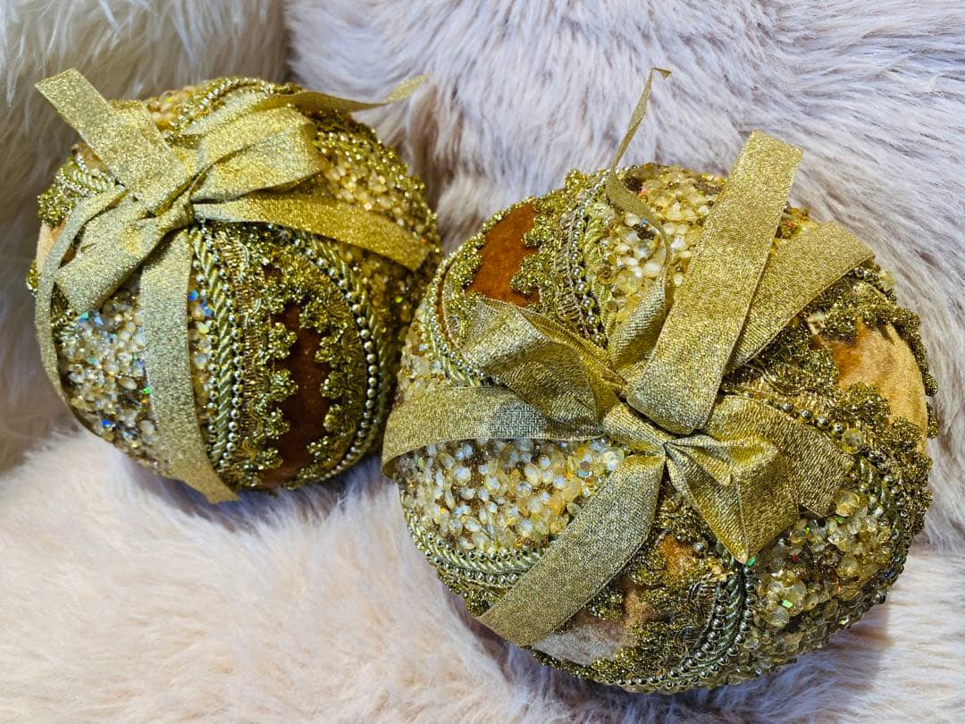 クリスマスオーナメント　ゴールド　ボール クリスマス用 2個セット