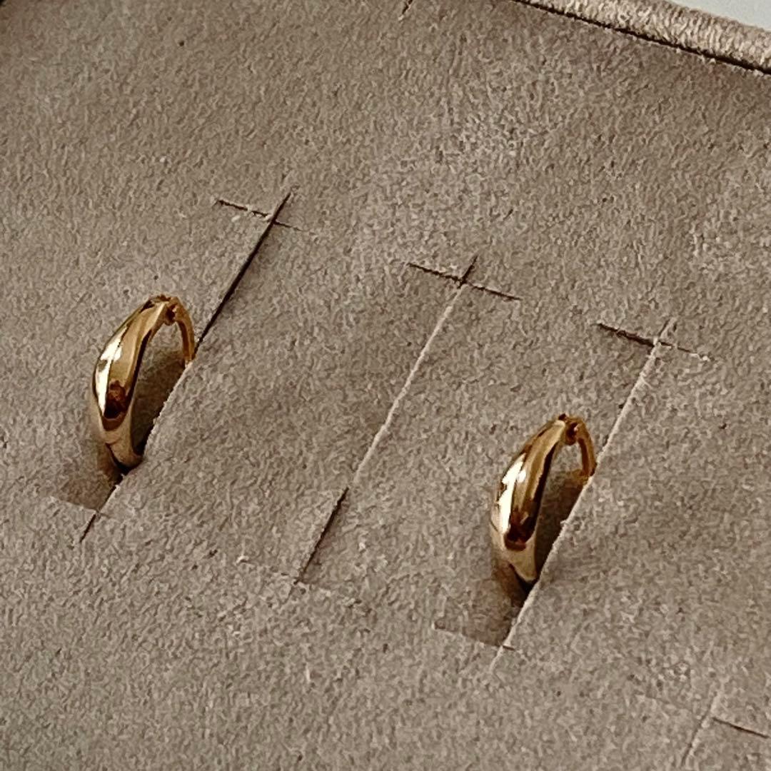 ete ミストピンクゴールド フープピアス K10 K18ポスト