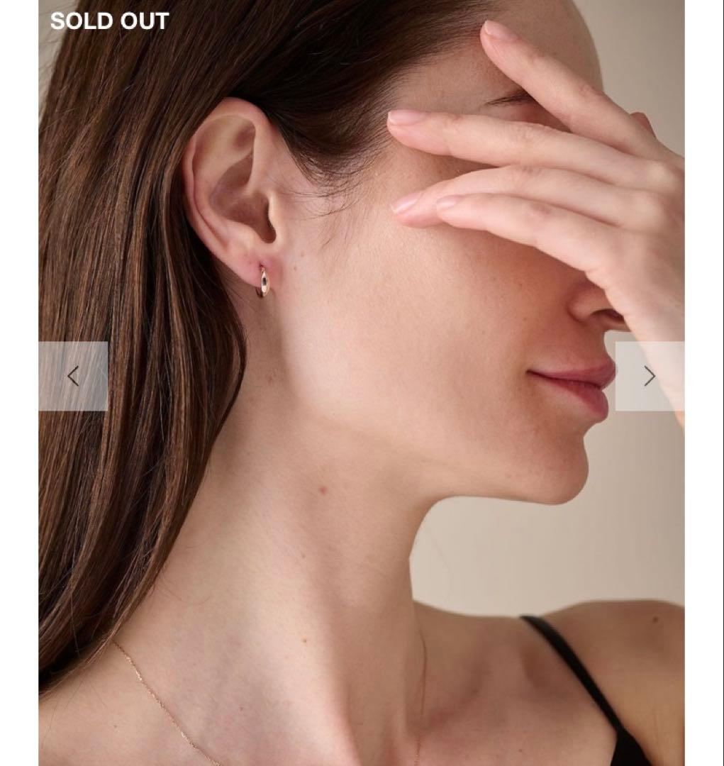 ete ミストピンクゴールド フープピアス K10 K18ポスト