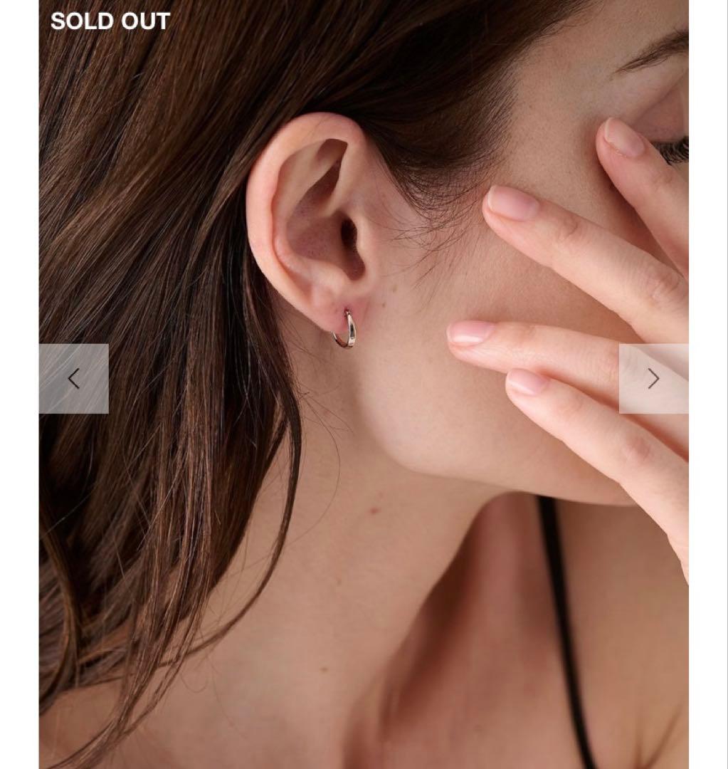 ete ミストピンクゴールド フープピアス K10 K18ポスト