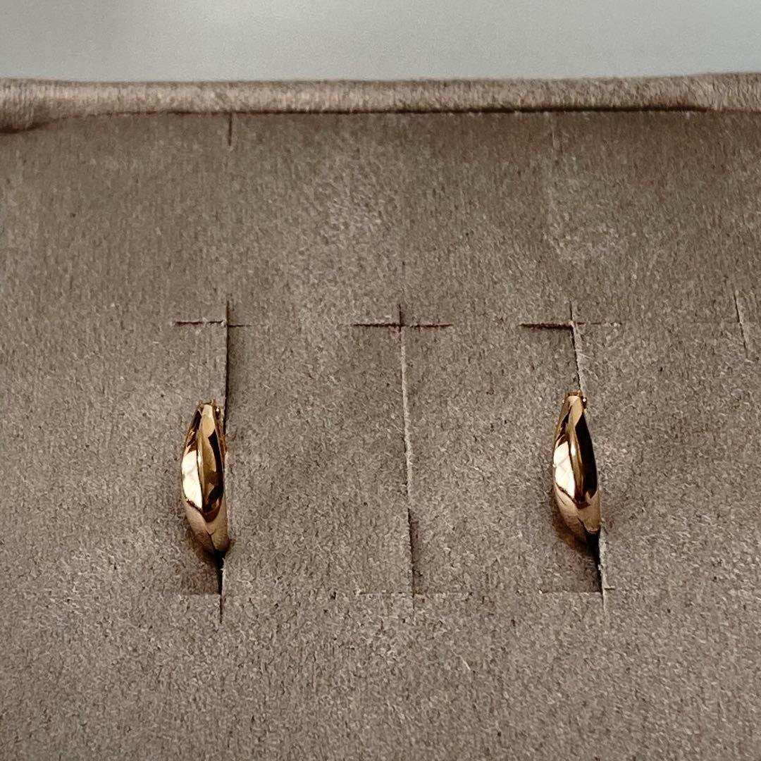 ete ミストピンクゴールド フープピアス K10 K18ポスト