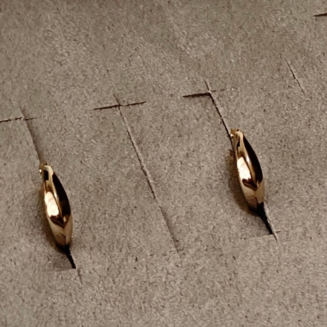 ete ミストピンクゴールド フープピアス K10 K18ポスト