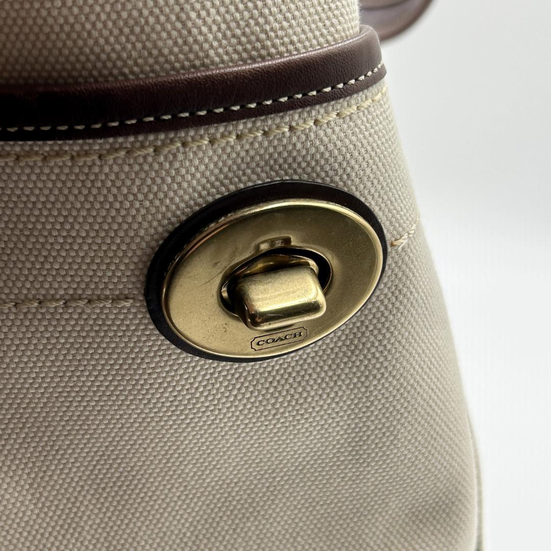 美品✨コーチ トートバッグ キャンバス レザー サイドターンロック 10779