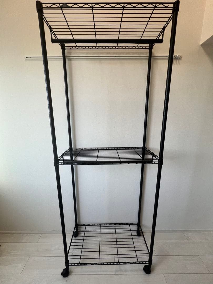 ドウシシャ ルミナス ノワール ハンガーラック 2段 幅81cm 組立説明書有り