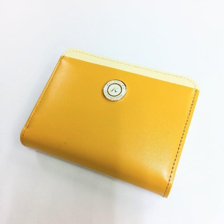 Kitamura/キタムラ★レザー・二折財布 がま口 キャメル