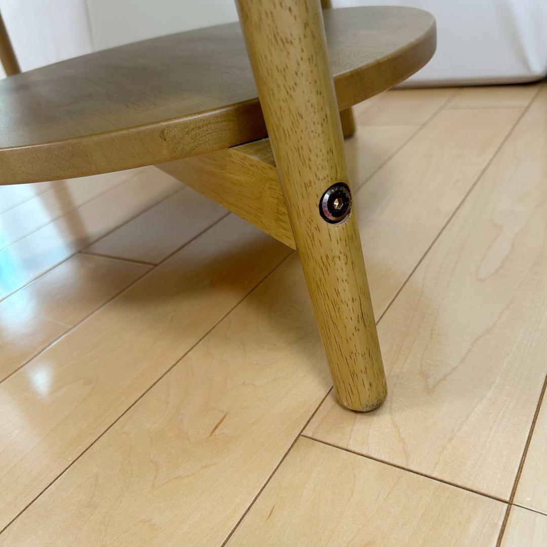 変形型の薄型リビングローテーブル　豆型テーブル　センターテーブル　ナチュラル美品