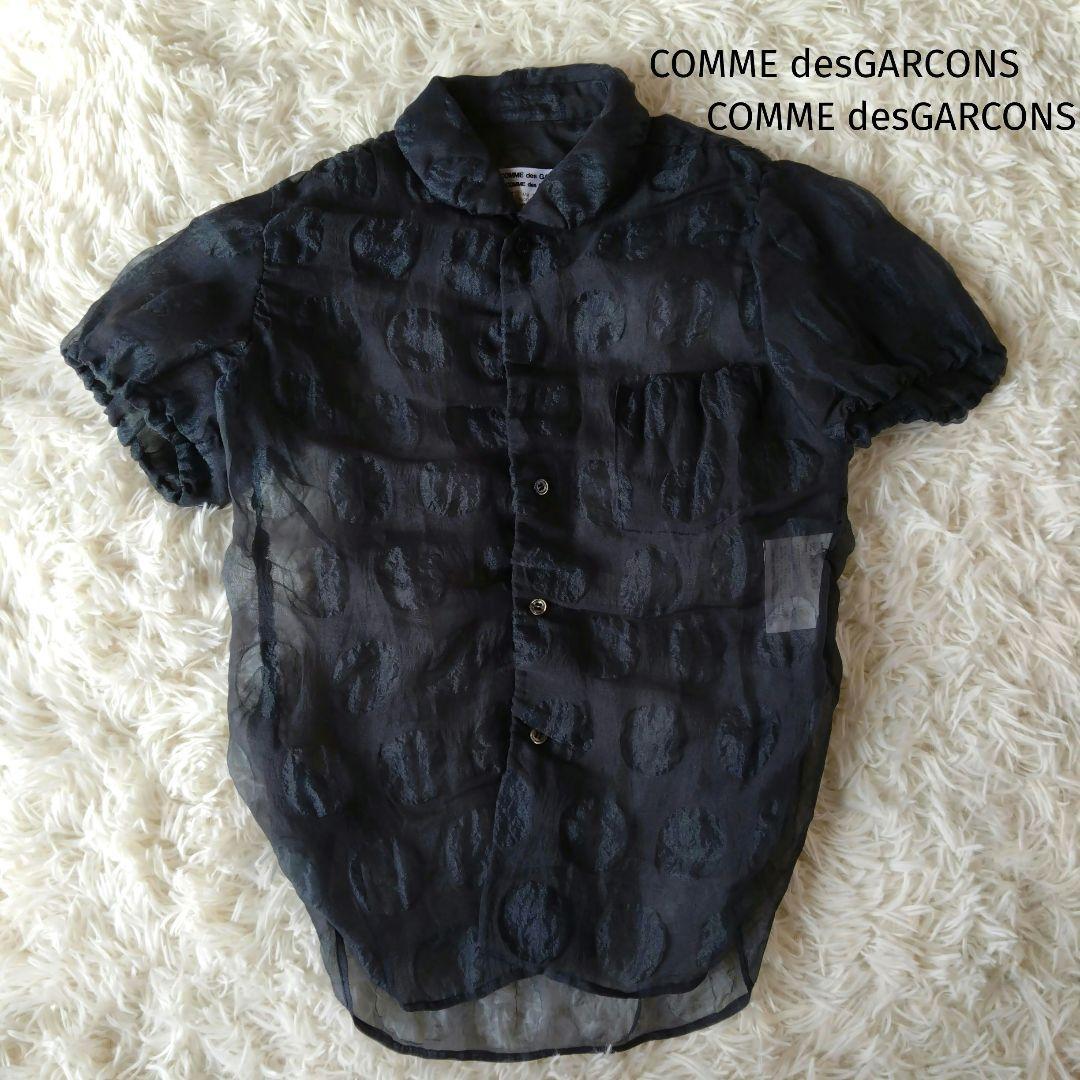 コムデギャルソンコムデギャルソン 　丸襟AD2009ドッド柄シアーブラウス