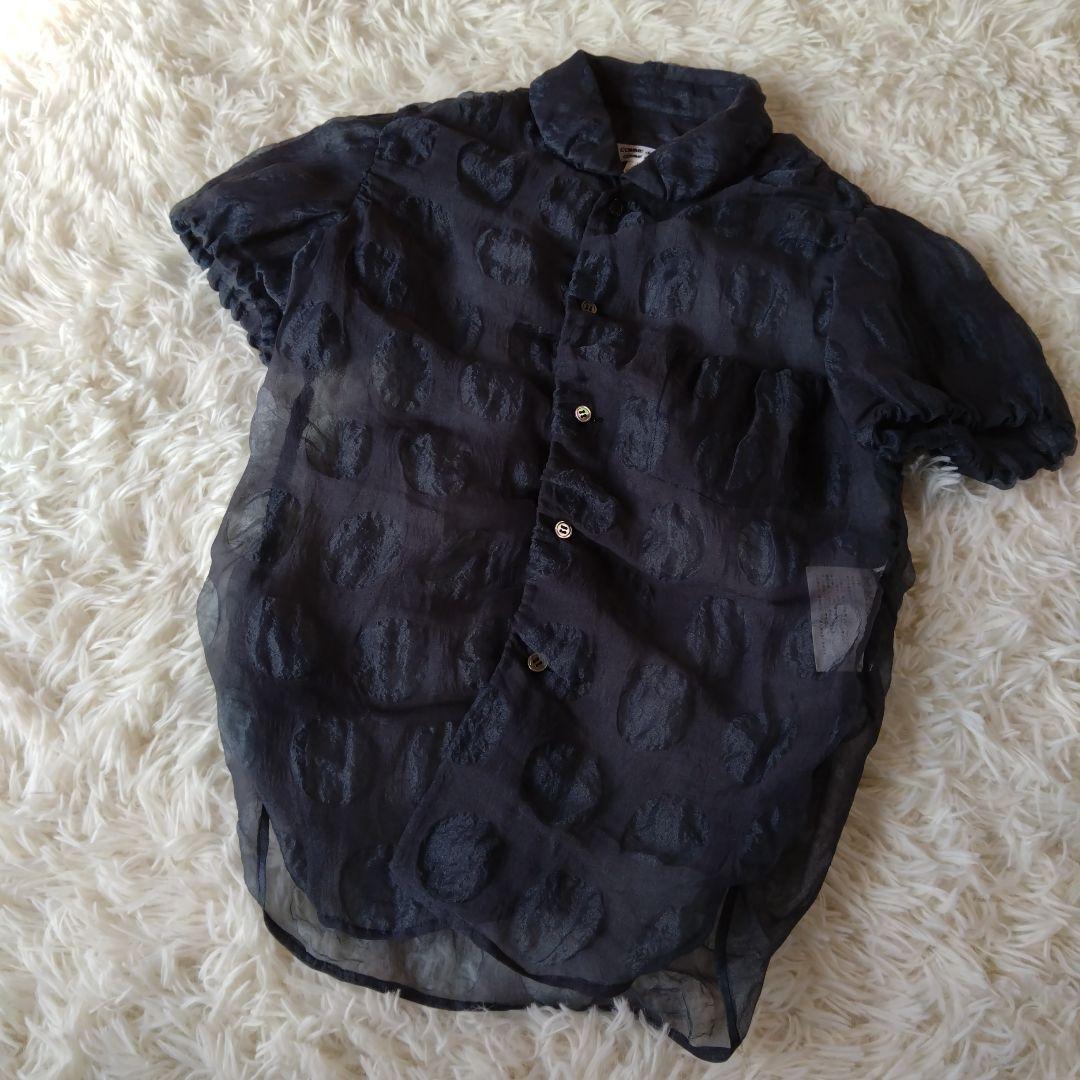 コムデギャルソンコムデギャルソン 　丸襟AD2009ドッド柄シアーブラウス