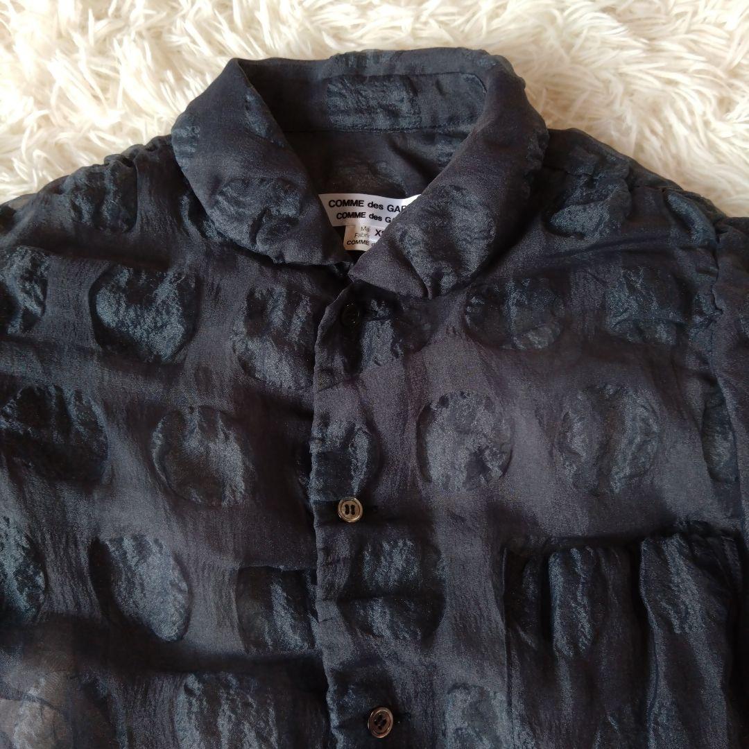 コムデギャルソンコムデギャルソン 　丸襟AD2009ドッド柄シアーブラウス