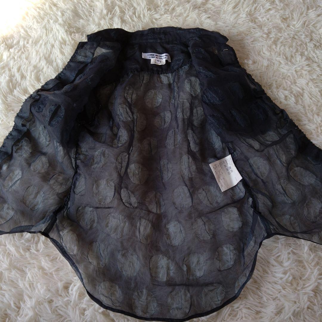 コムデギャルソンコムデギャルソン 　丸襟AD2009ドッド柄シアーブラウス