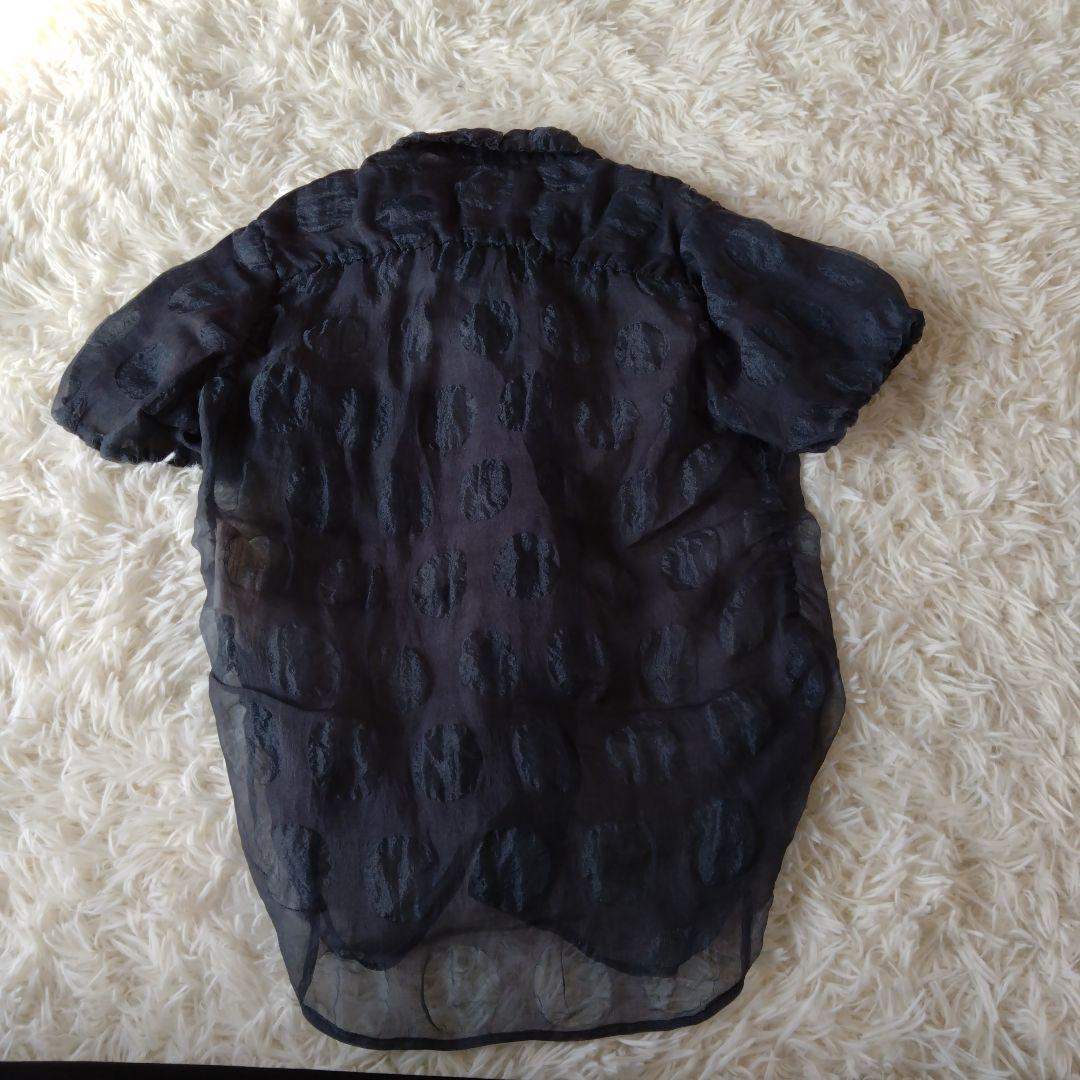 コムデギャルソンコムデギャルソン 　丸襟AD2009ドッド柄シアーブラウス